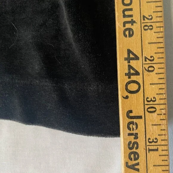 Talbots Sweatpants Black Velour Pull On Pants Wide Leg Adj Waist Womens XL - Picture 7 of 8